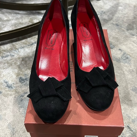 Rue du Jour black suede wedge shoe - Picture 1 of 6